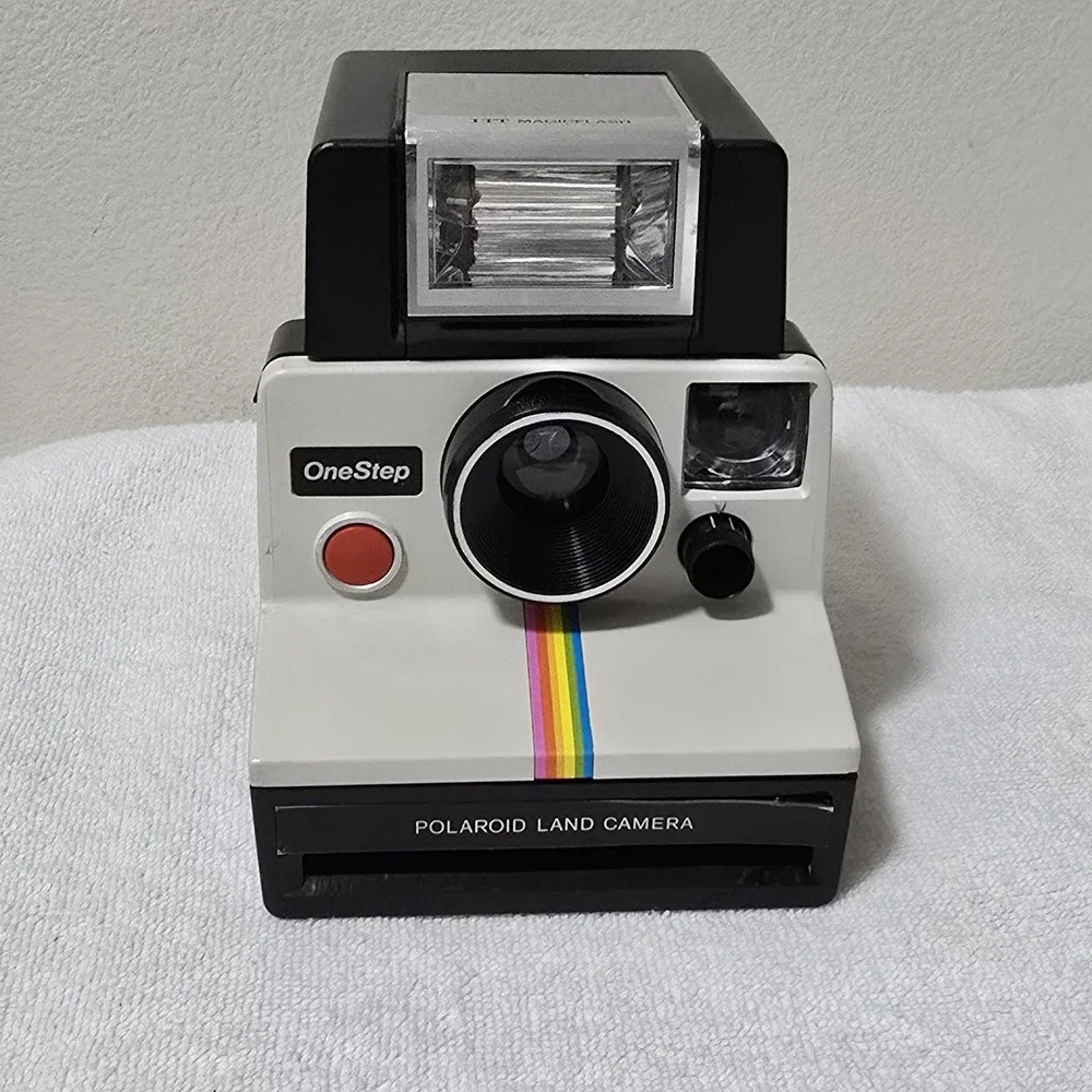 Polaroid One Step Instant Film Land Camera Rainbow Stripe Bundle Works‎ Vintage